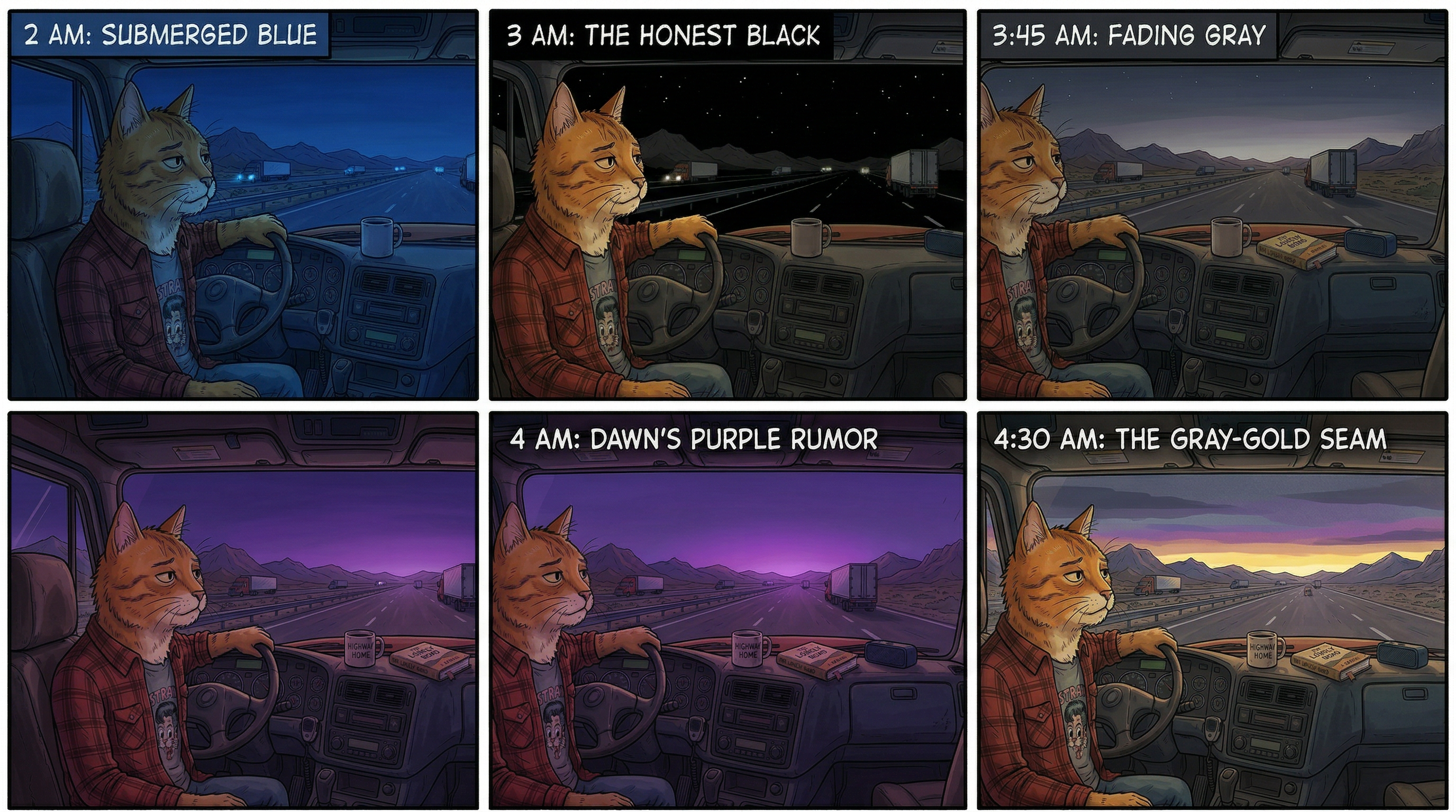 Driving through the colors of darkness, I-10 westbound