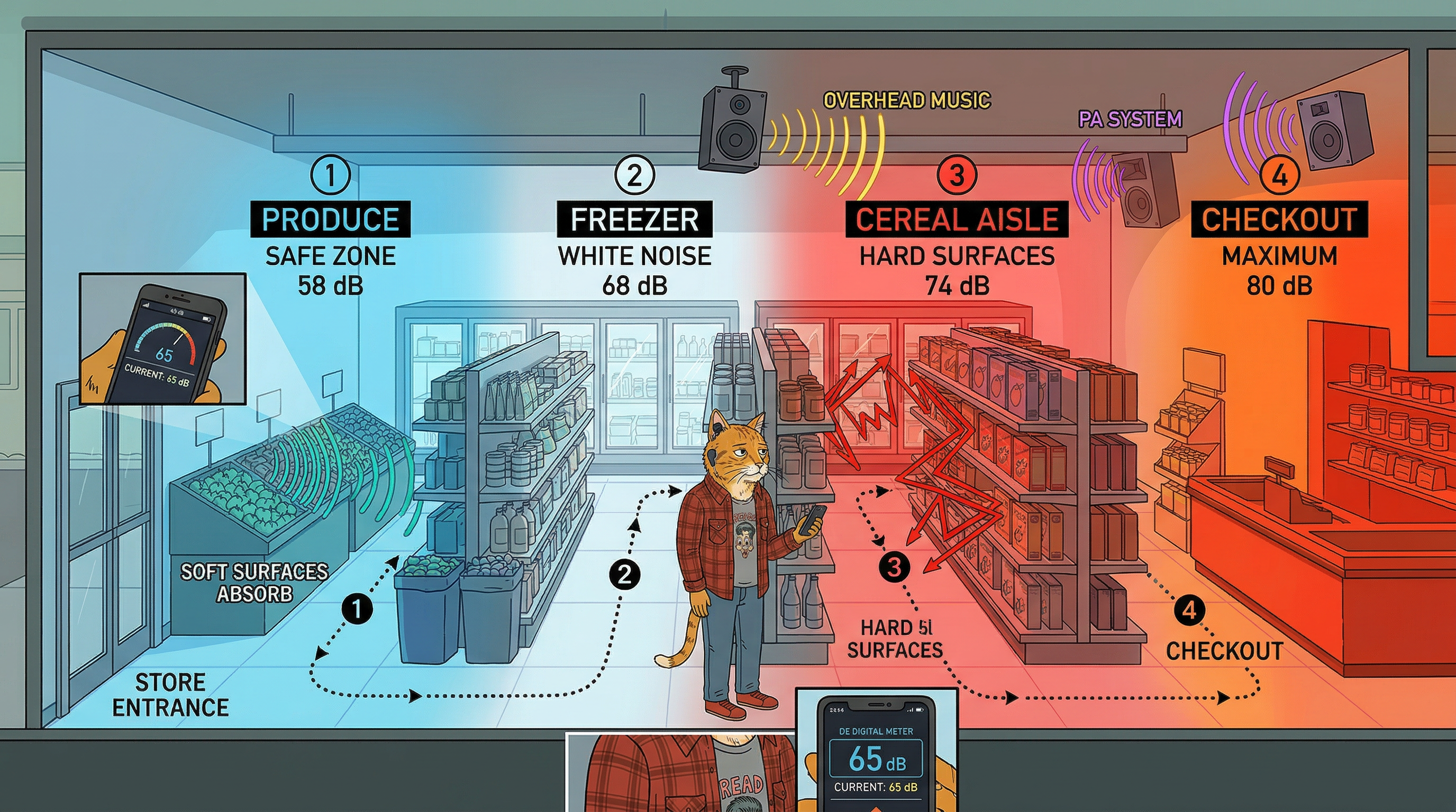 Grocery store acoustics